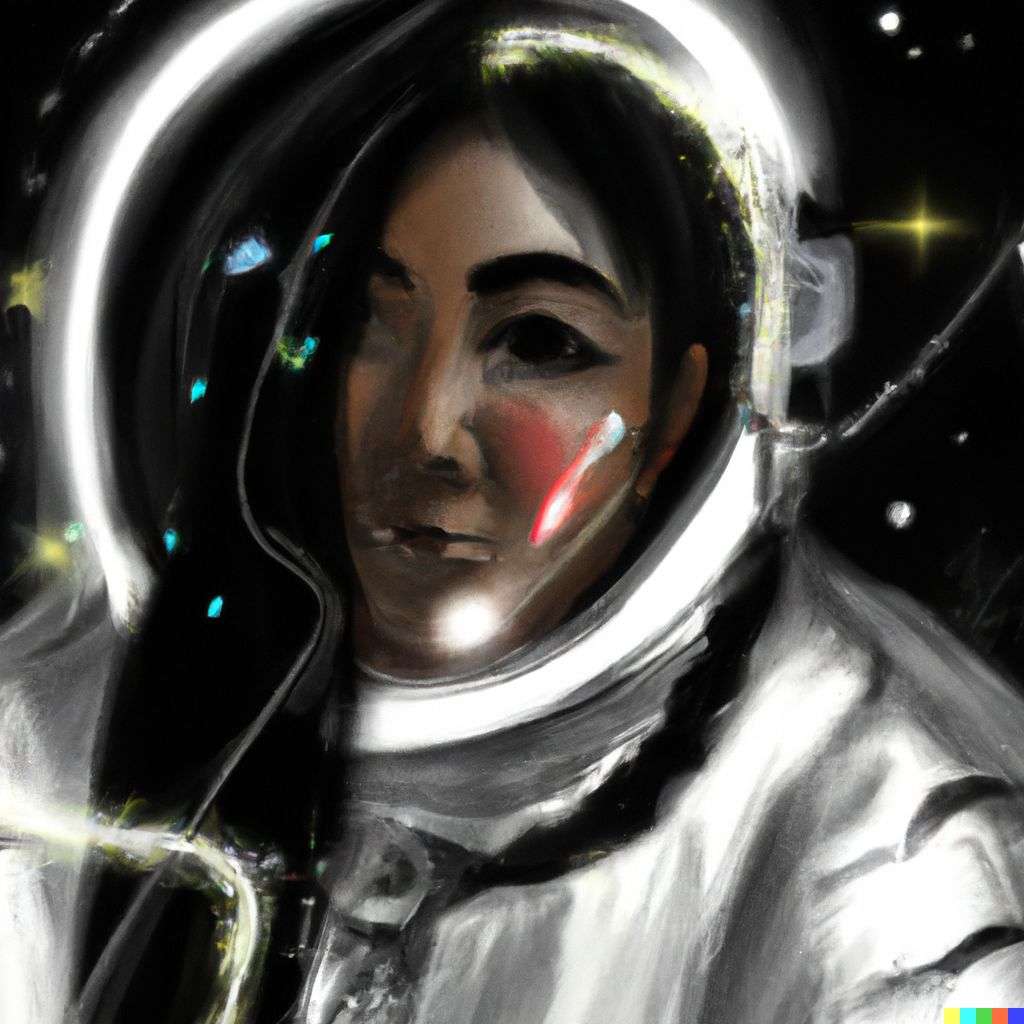 an astronaut, digital art, glowing